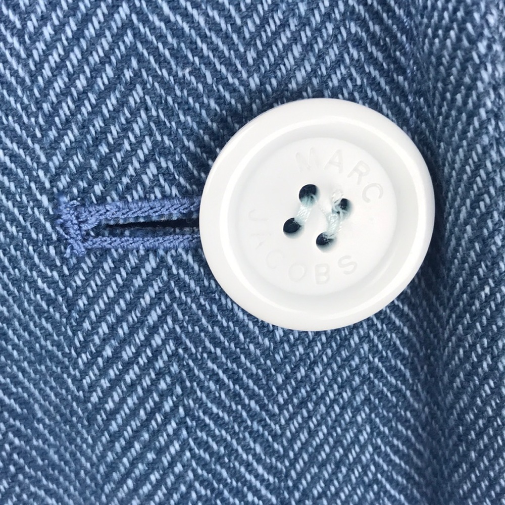 Marc Jacobs Blue With White Button Blazer Jacket - Picture 4 of 7